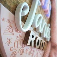 Princess Castle Nursery Name Sign | Hardwood | 3D Carving | Personalized Sign