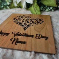 Heart Wood Card | Valentines day card | Wedding card | Anniversary Card | Wooden Card | 5th Anniversary