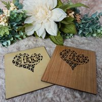 Heart Wood Card | Valentines day card | Wedding card | Anniversary Card | Wooden Card | 5th Anniversary