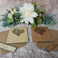 Heart Wood Card | Valentines day card | Wedding card | Anniversary Card | Wooden Card | 5th Anniversary
