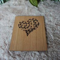 Heart Wood Card | Valentines day card | Wedding card | Anniversary Card | Wooden Card | 5th Anniversary