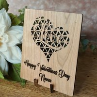 Heart Wood Card | Valentines day card | Wedding card | Anniversary Card | Wooden Card | 5th Anniversary