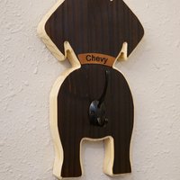 Dog leash holder | Personalized | Silhouette dog leash holder | Wooden Dog leash Holder