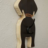 Dog leash holder | Personalized | Silhouette dog leash holder | Wooden Dog leash Holder
