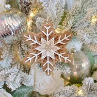 Wooden Laser Cut Snowflake Ornament