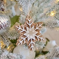 Wooden Laser Cut Snowflake Ornament