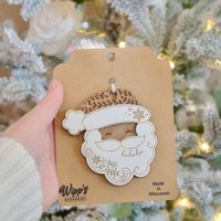Wooden Laser cut Santa Ornament