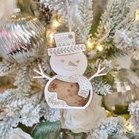 Wooden Laser Cut Snowman Ornament