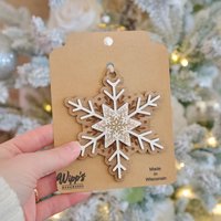 Wooden Laser Cut Snowflake Ornament