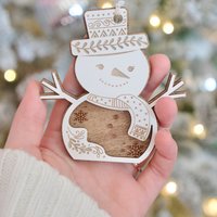 Wooden Laser Cut Snowman Ornament