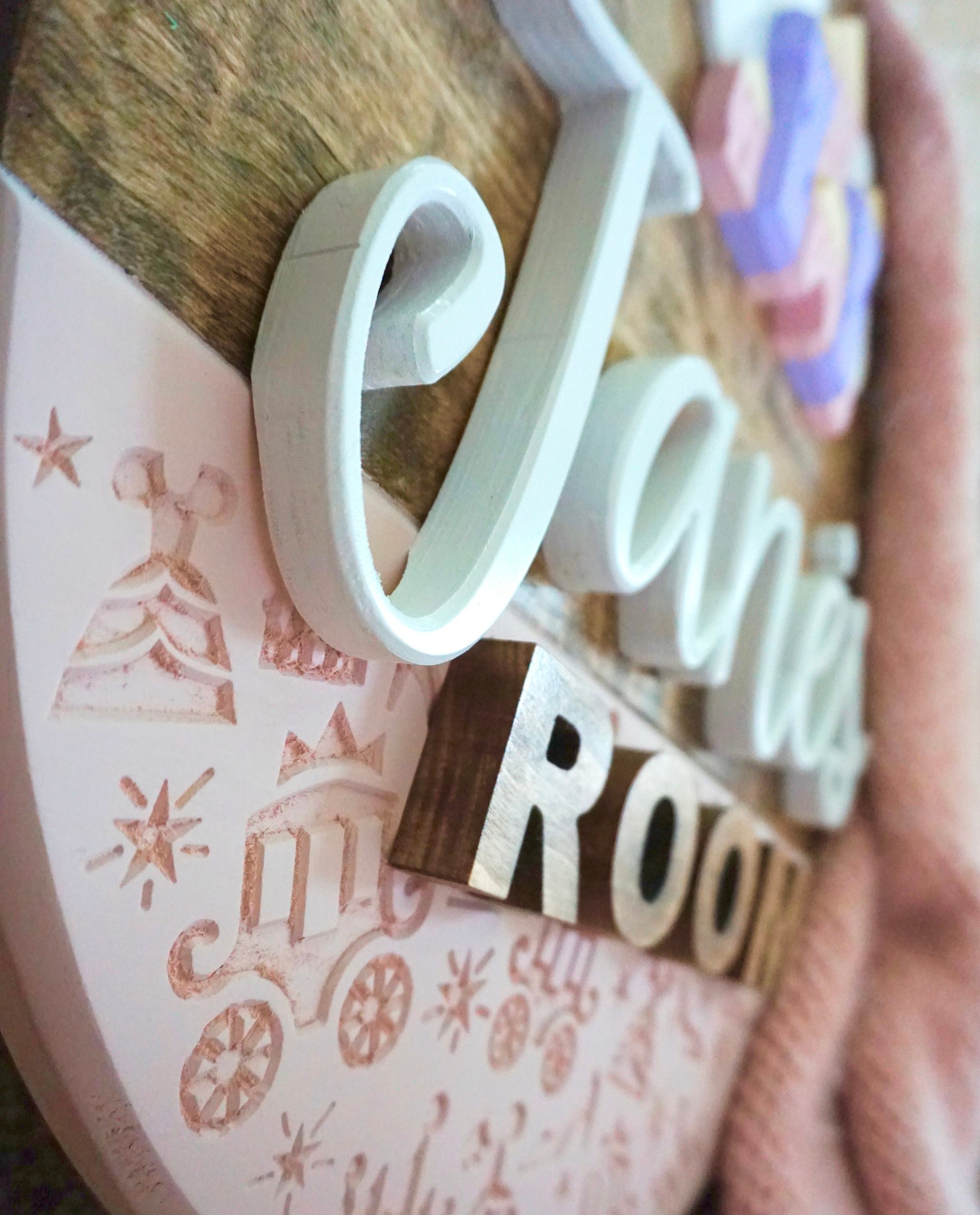 Princess Castle Nursery Name Sign | Hardwood | 3D Carving | Personalized Sign