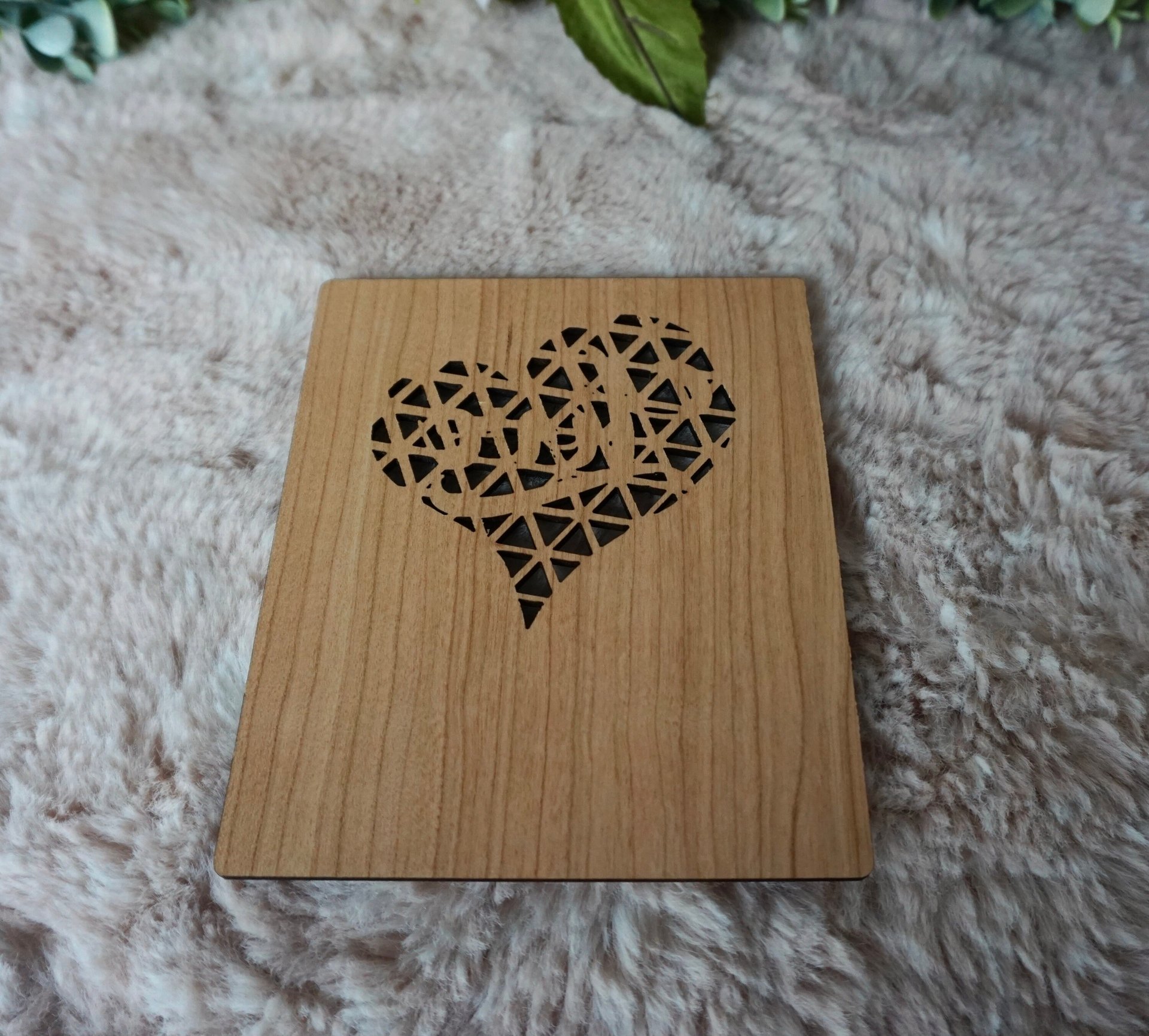 Heart Wood Card | Valentines day card | Wedding card | Anniversary Card | Wooden Card | 5th Anniversary