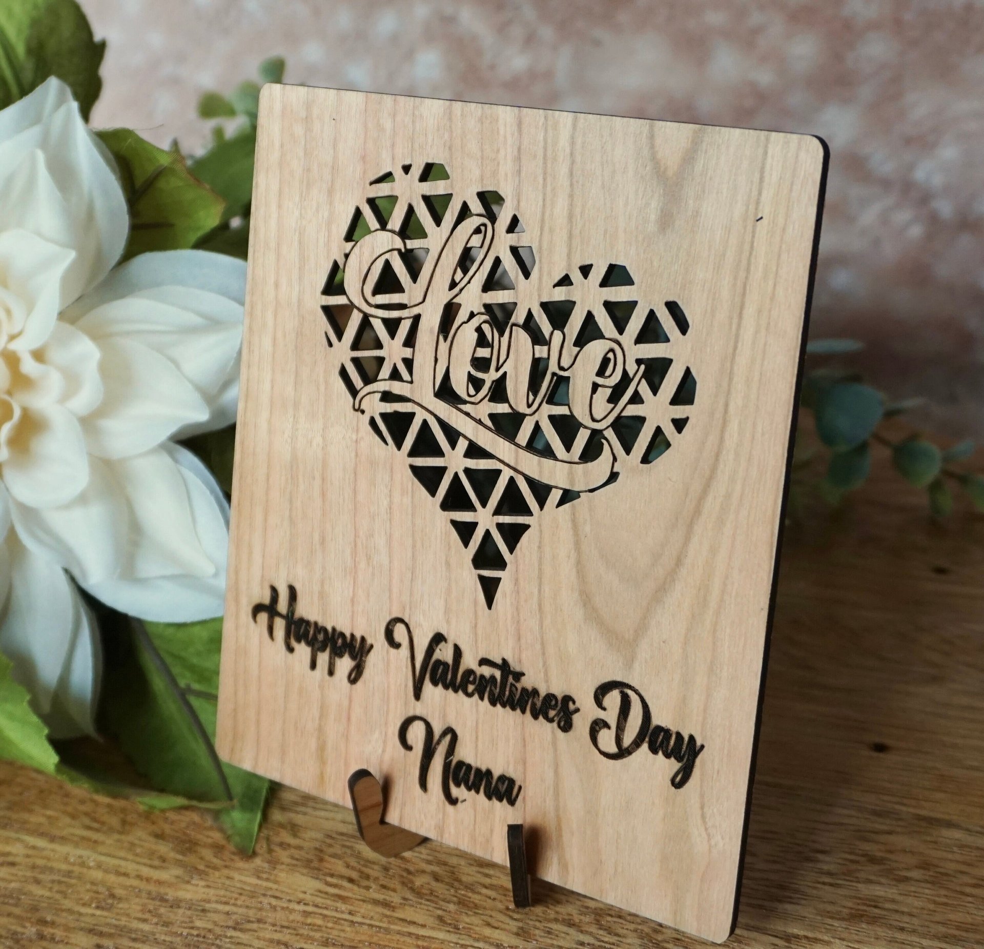 Heart Wood Card | Valentines day card | Wedding card | Anniversary Card | Wooden Card | 5th Anniversary