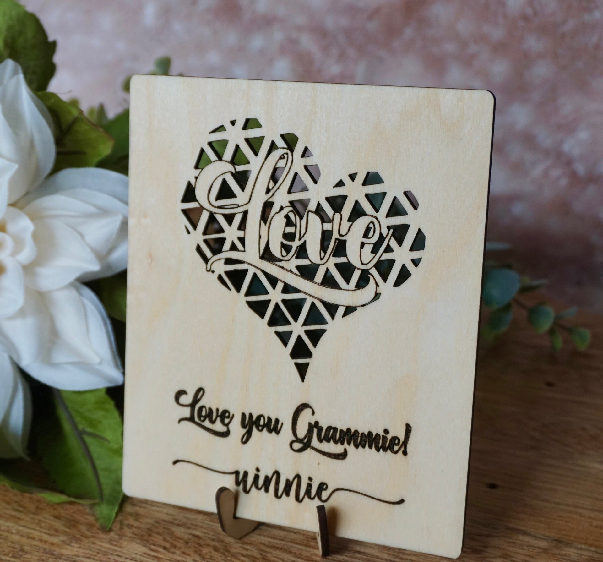 Heart Wood Card | Valentines day card | Wedding card | Anniversary Card | Wooden Card | 5th Anniversary