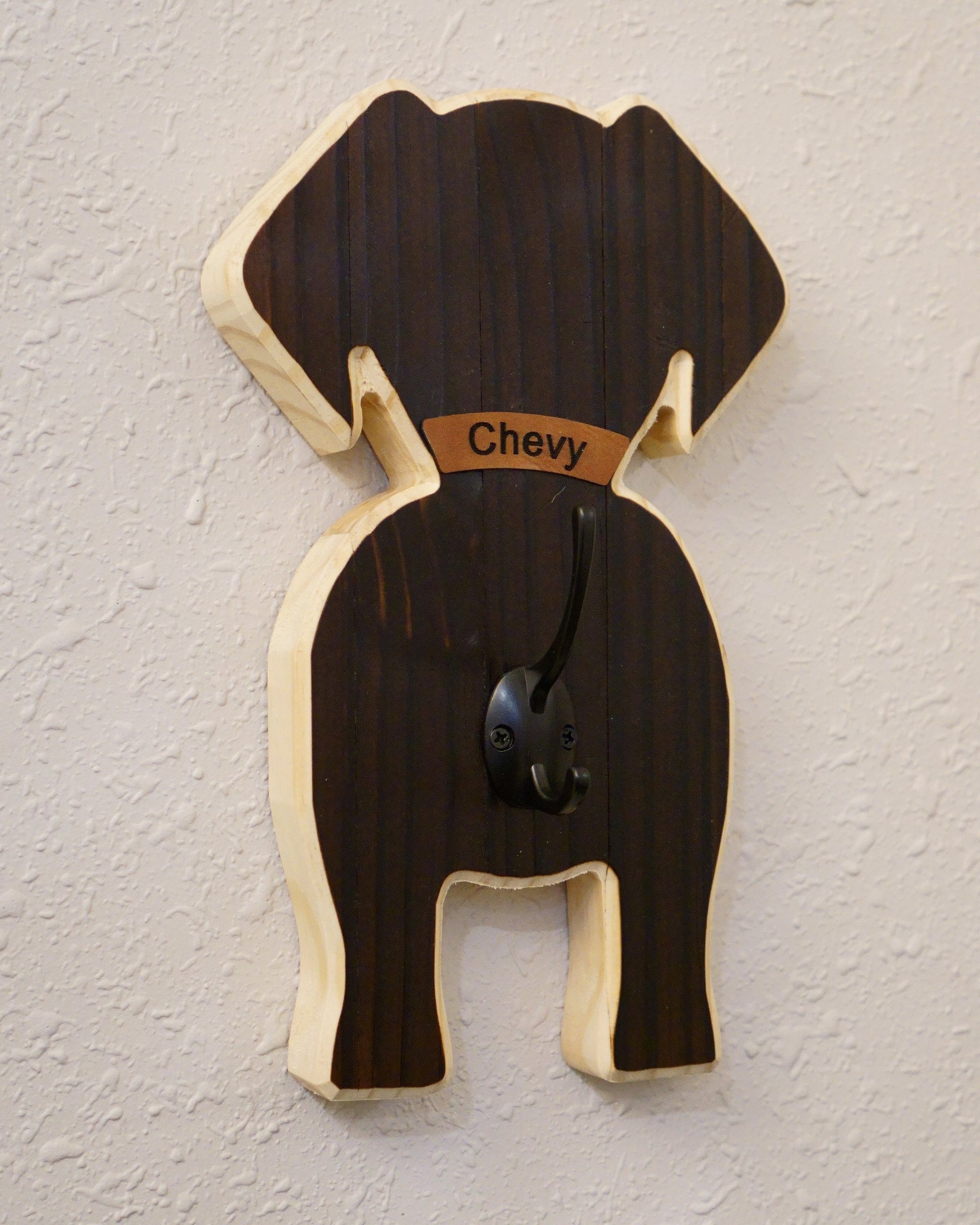 Dog leash holder | Personalized | Silhouette dog leash holder | Wooden Dog leash Holder