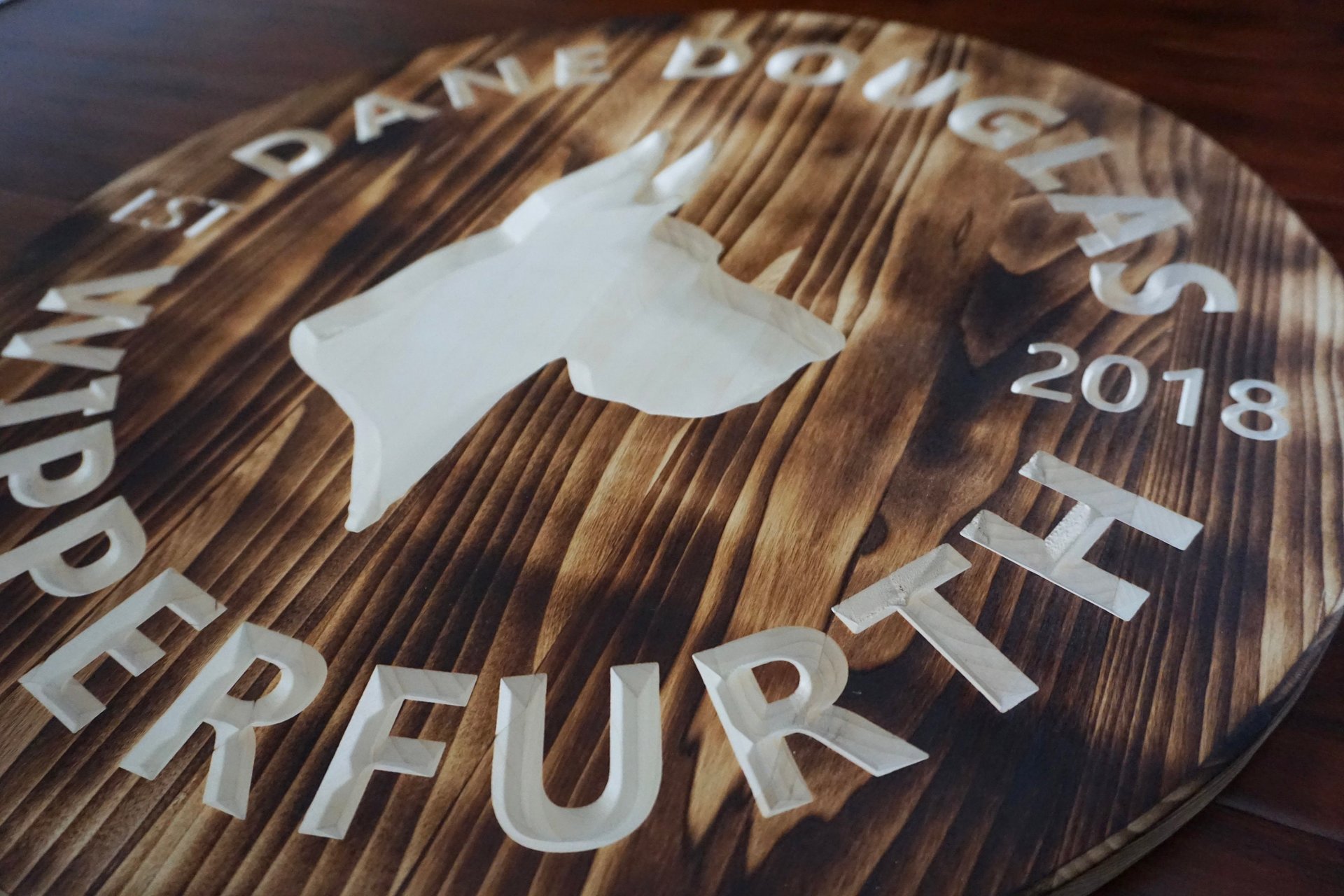 Round Name Sign | Engraved | burned
