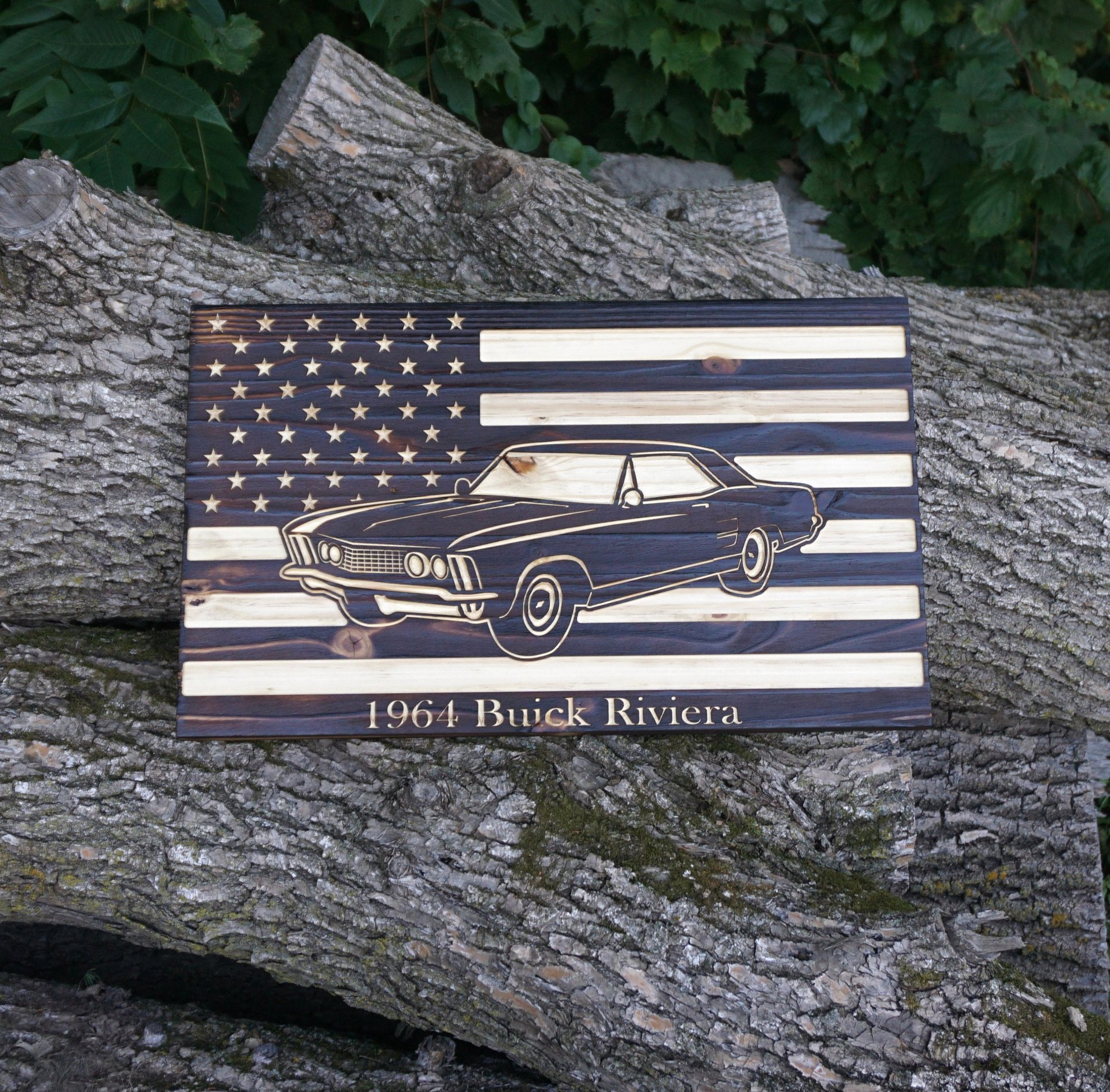 Flag | Car theme | wooden