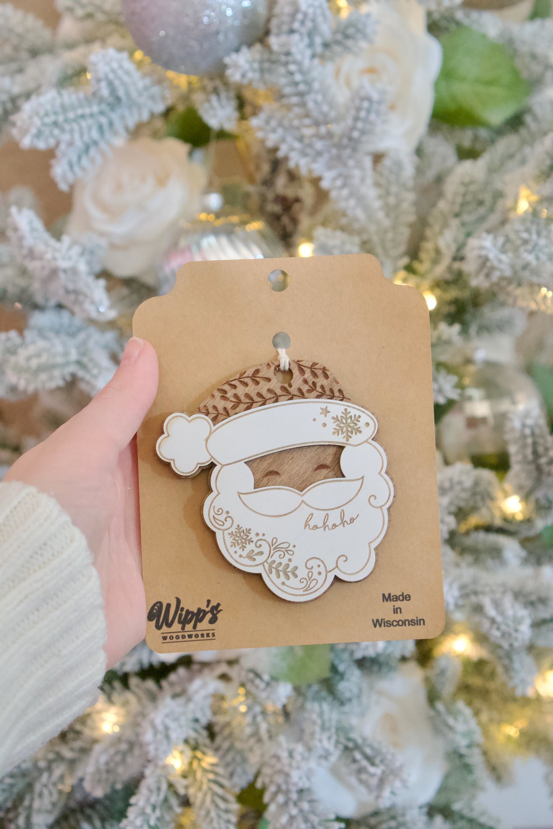 Wooden Laser cut Santa Ornament
