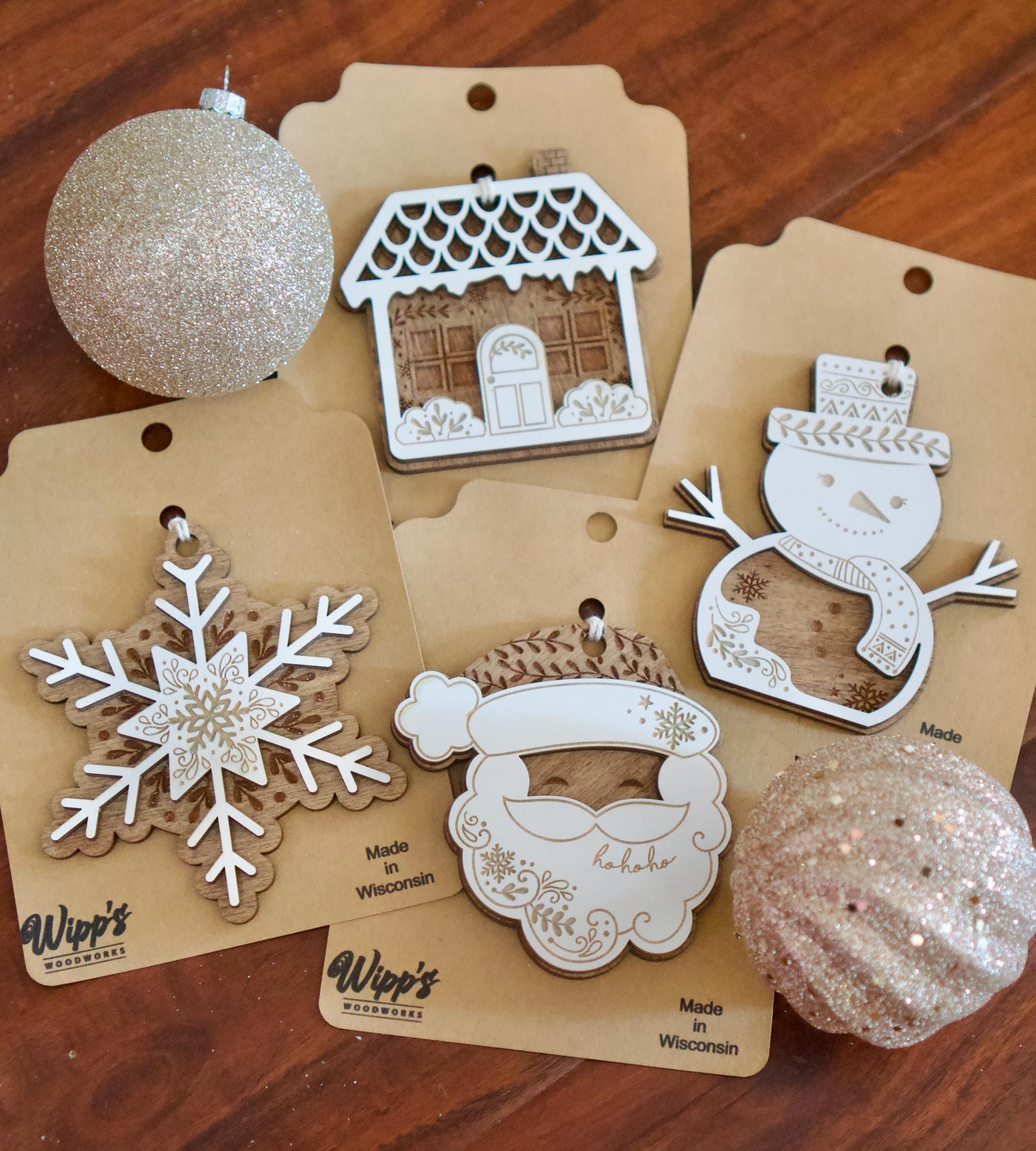 Wooden Laser Cut Gingerbread House Ornament