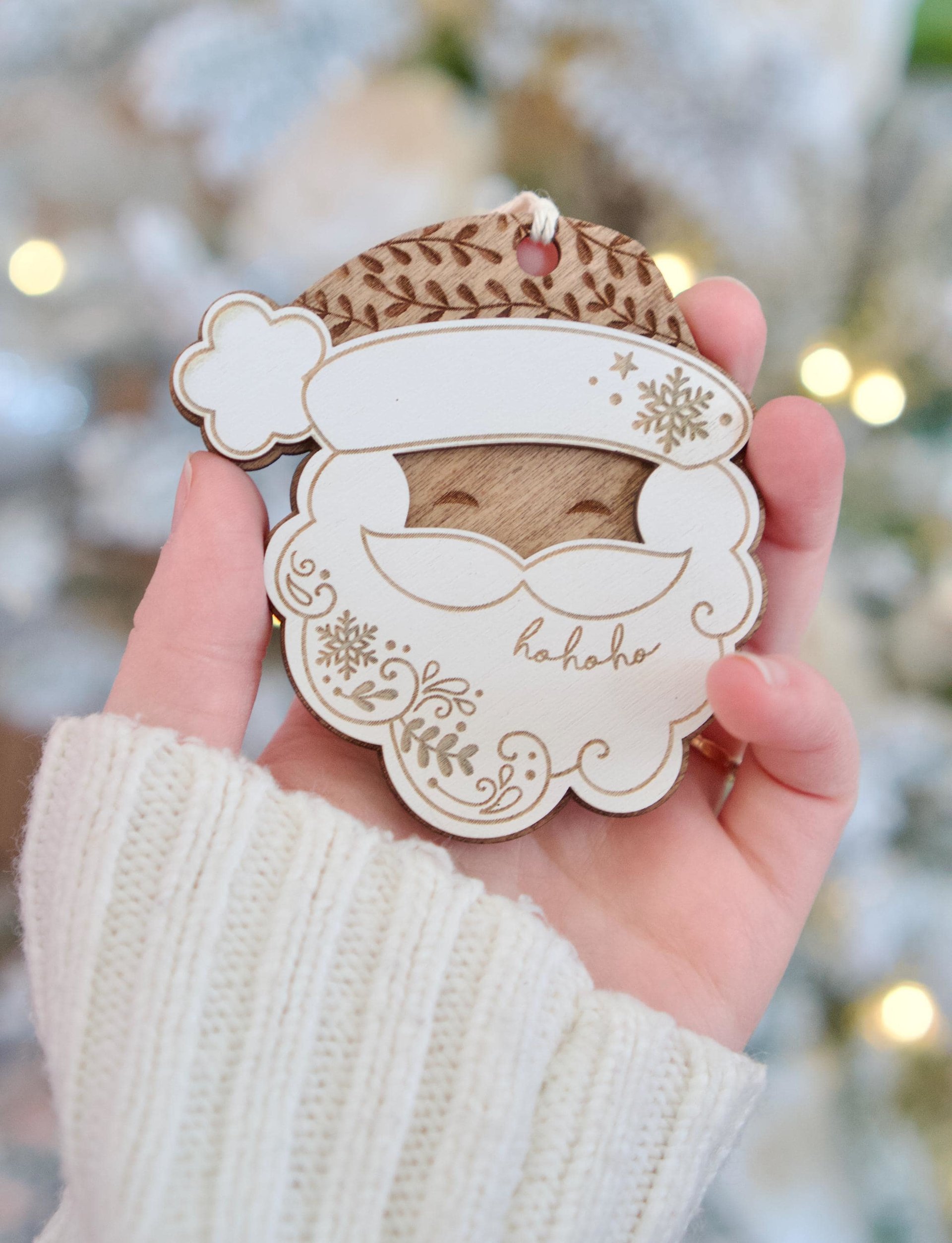 Wooden Laser cut Santa Ornament