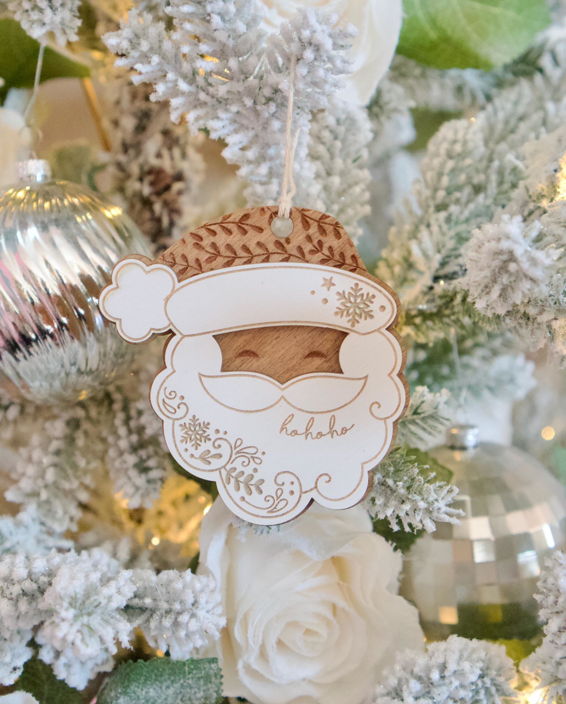 Wooden Laser cut Santa Ornament