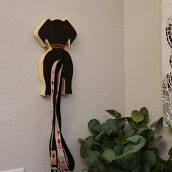 Dog leash holder | Personalized | Silhouette dog leash holder | Wooden Dog leash Holder