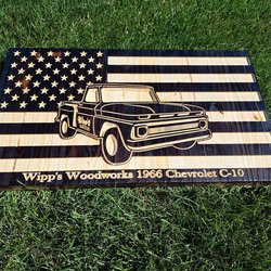 Flag | Car theme | wooden