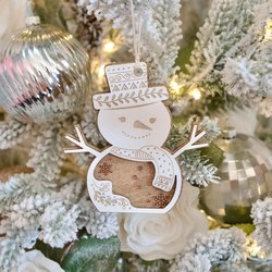 Wooden Laser Cut Snowman Ornament