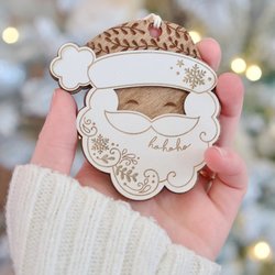 Wooden Laser cut Santa Ornament